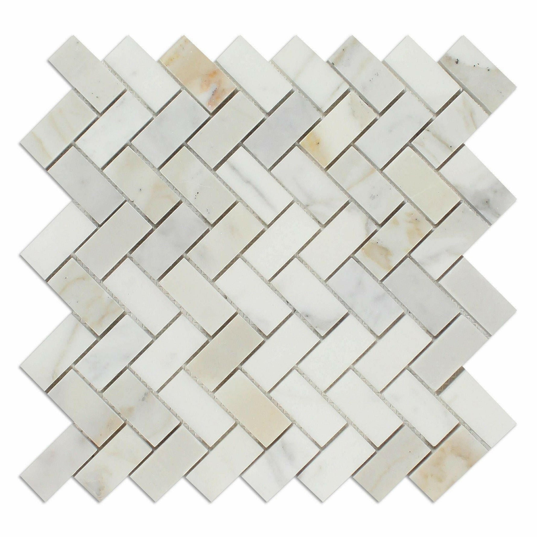 1x2 Calcutta Marble Honed Herringbone Mosaic Tile | FINAL SALE 1x2 Calcutta Marble Honed Herringbone Mosaic Tile | FINAL SALE - American Tile Depot