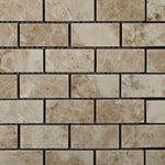 1x2 Cappuccino Marble Polished Brick Mosaic Tile 1x2 Cappuccino Marble Polished Brick Mosaic Tile - American Tile Depot