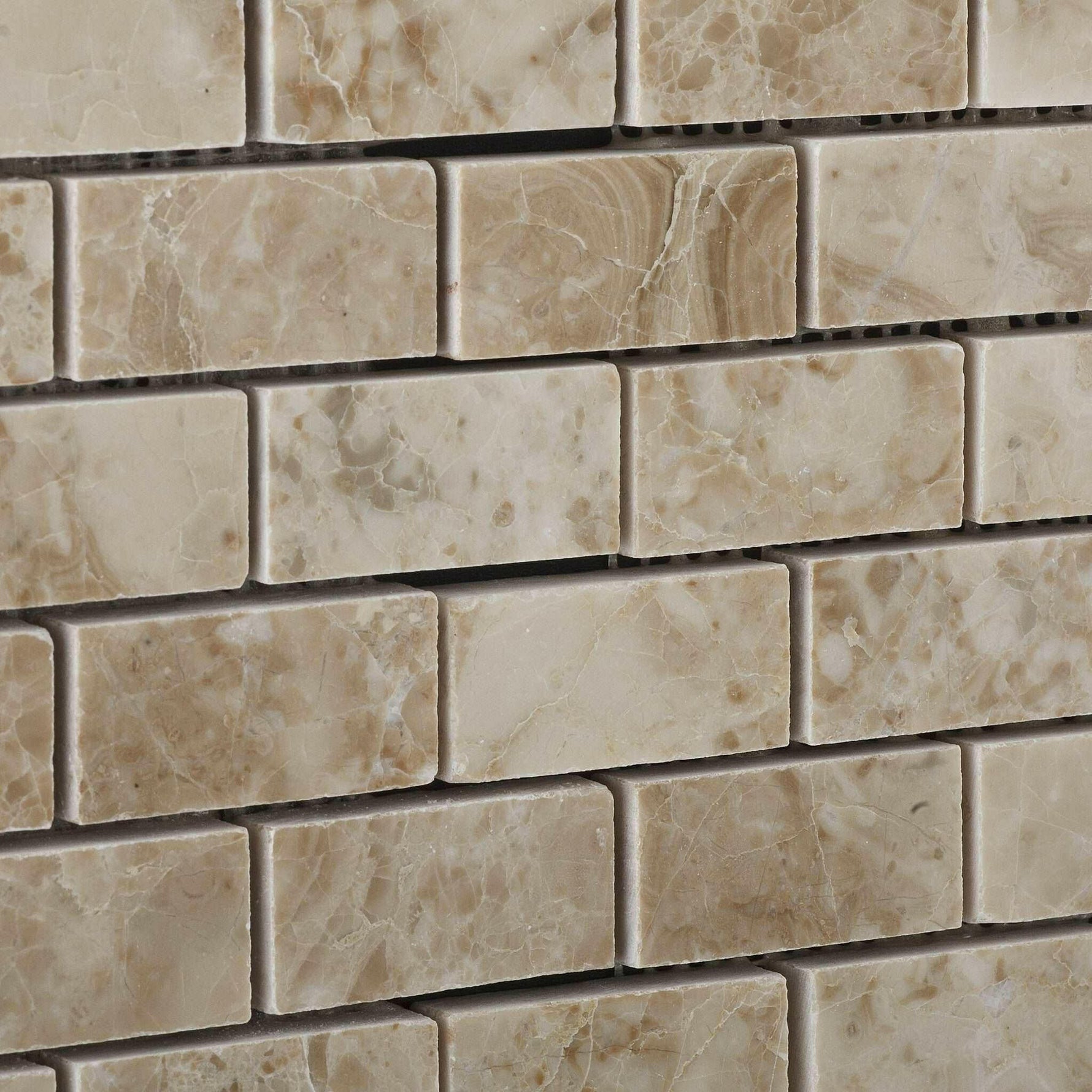 1x2 Cappuccino Marble Polished Brick Mosaic Tile 1x2 Cappuccino Marble Polished Brick Mosaic Tile - American Tile Depot