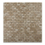 1x2 Cappuccino Marble Polished Brick Mosaic Tile 1x2 Cappuccino Marble Polished Brick Mosaic Tile - American Tile Depot
