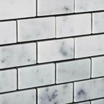 1x2 Carrara White Marble Polished Brick Mosaic Tile 1x2 Carrara White Marble Polished Brick Mosaic Tile - American Tile Depot