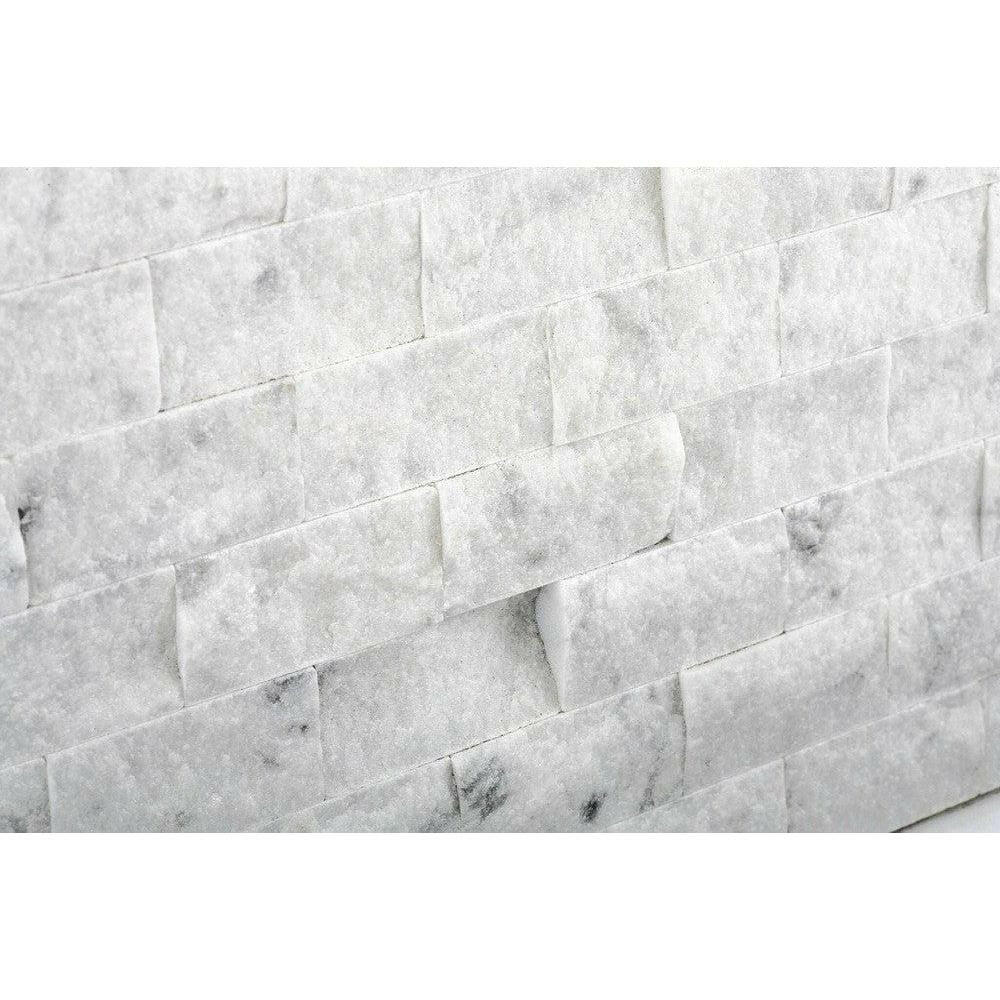 1x2 Carrara White Marble Split-Faced Mosaic Tile 1x2 Carrara White Marble Split-Faced Mosaic Tile - American Tile Depot