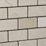 1x2 Crema Marfil Marble Honed Brick Mosaic Tile 1x2 Crema Marfil Marble Honed Brick Mosaic Tile - American Tile Depot