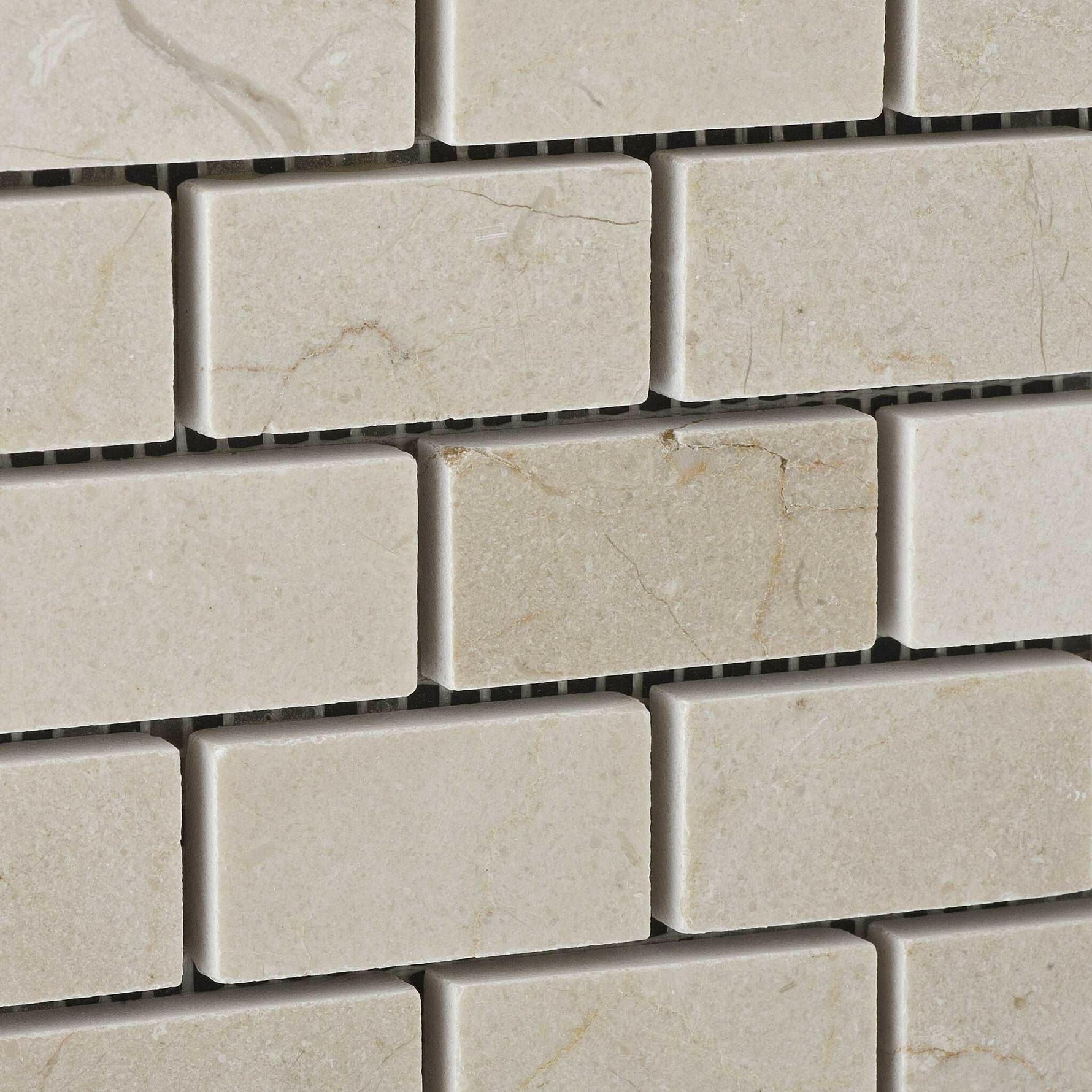 1x2 Crema Marfil Marble Honed Brick Mosaic Tile 1x2 Crema Marfil Marble Honed Brick Mosaic Tile - American Tile Depot