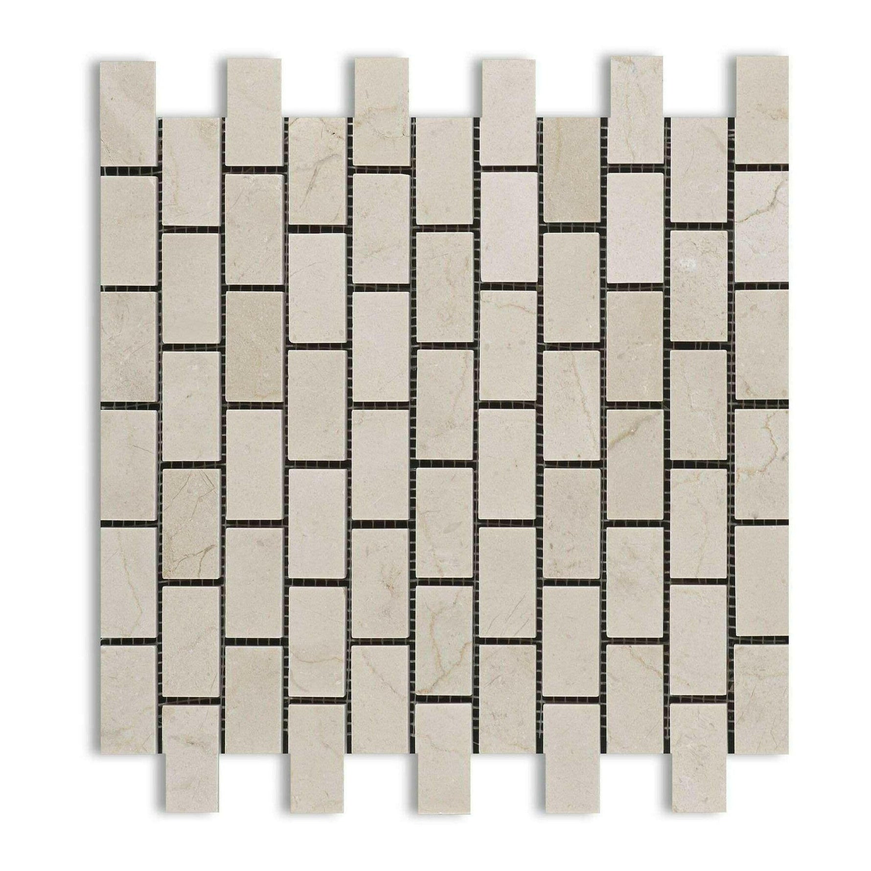 1x2 Crema Marfil Marble Honed Brick Mosaic Tile 1x2 Crema Marfil Marble Honed Brick Mosaic Tile - American Tile Depot