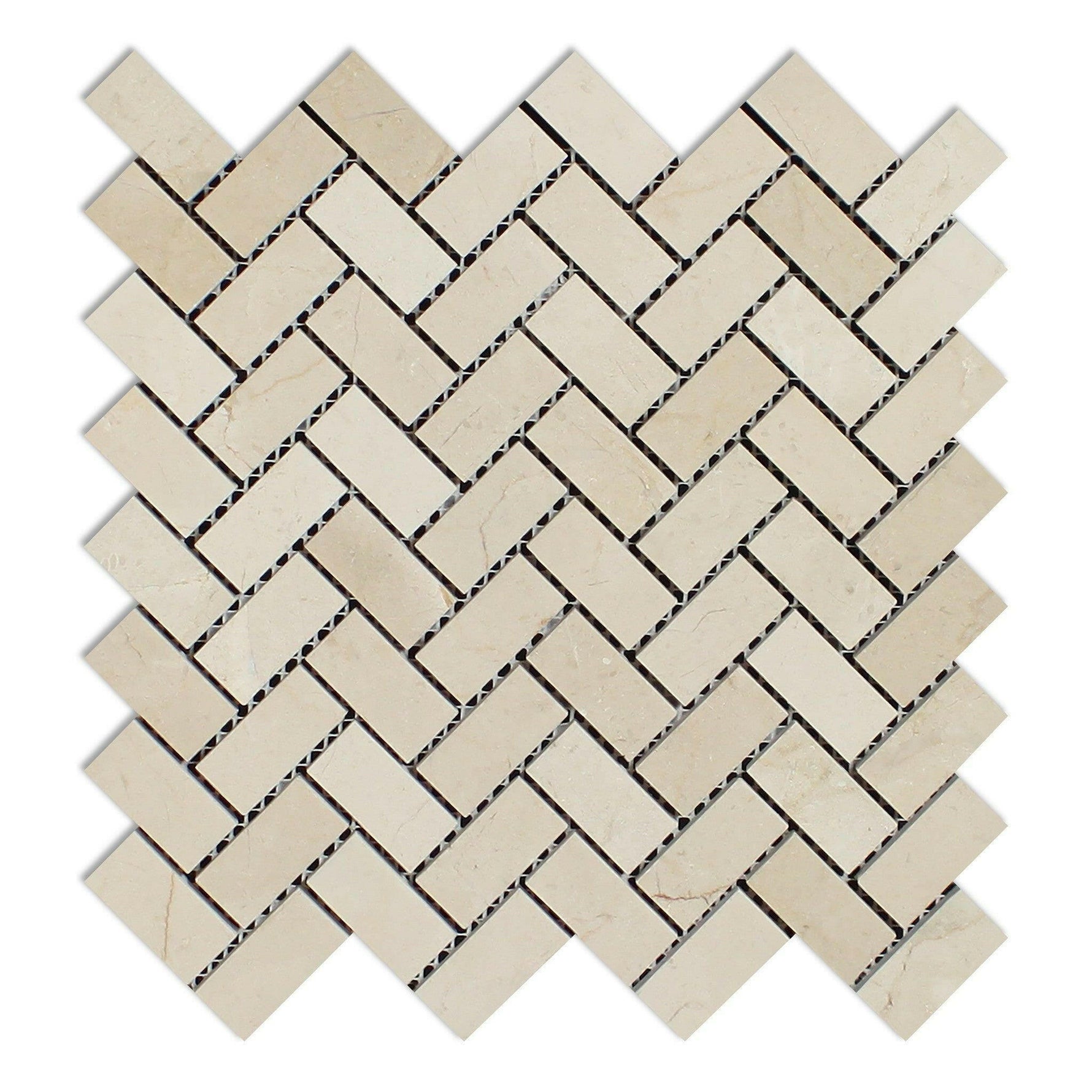 1x2 Crema Marfil Marble Honed Herringbone Mosaic Tile 1x2 Crema Marfil Marble Honed Herringbone Mosaic Tile - American Tile Depot