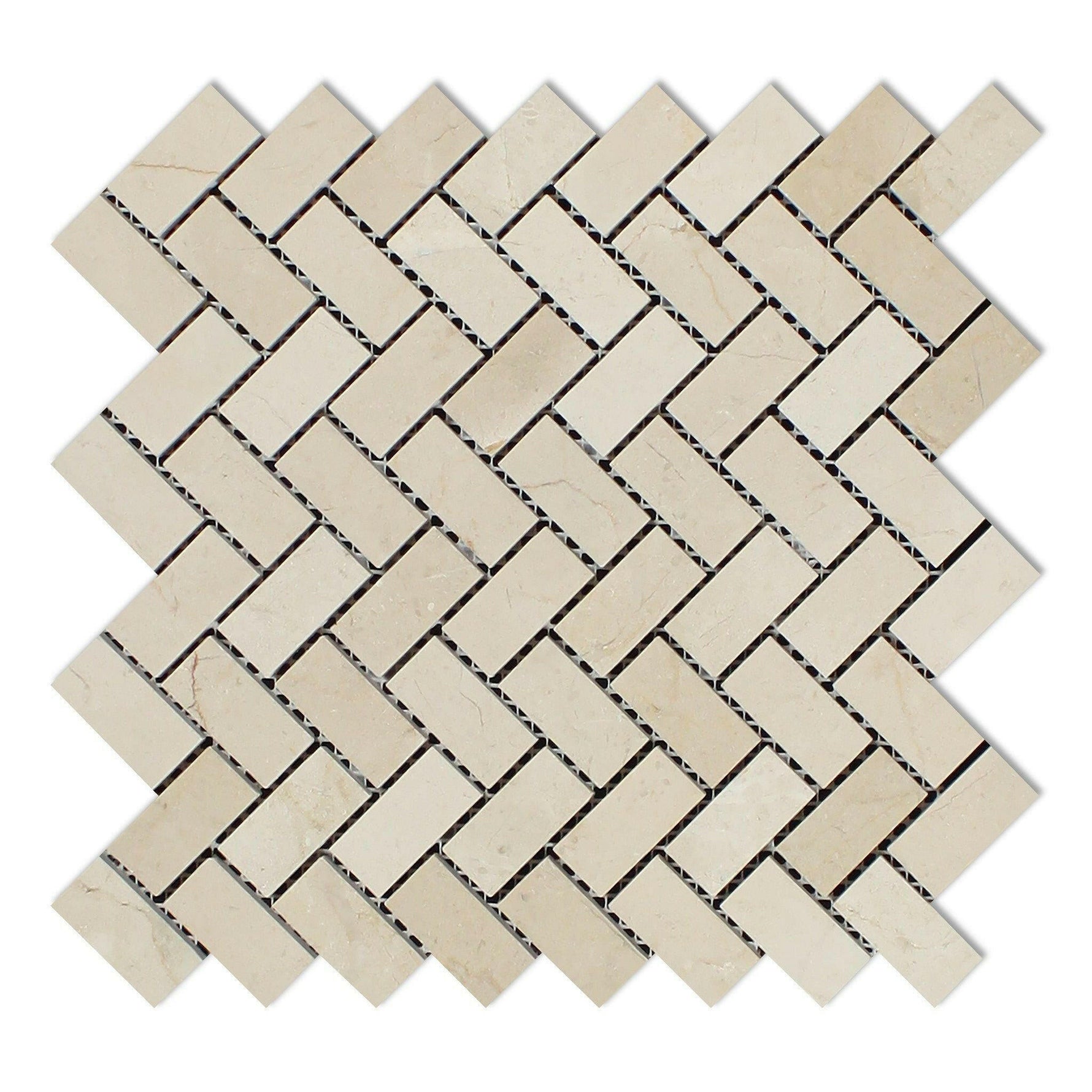 1x2 Crema Marfil Marble Honed Herringbone Mosaic Tile 1x2 Crema Marfil Marble Honed Herringbone Mosaic Tile - American Tile Depot