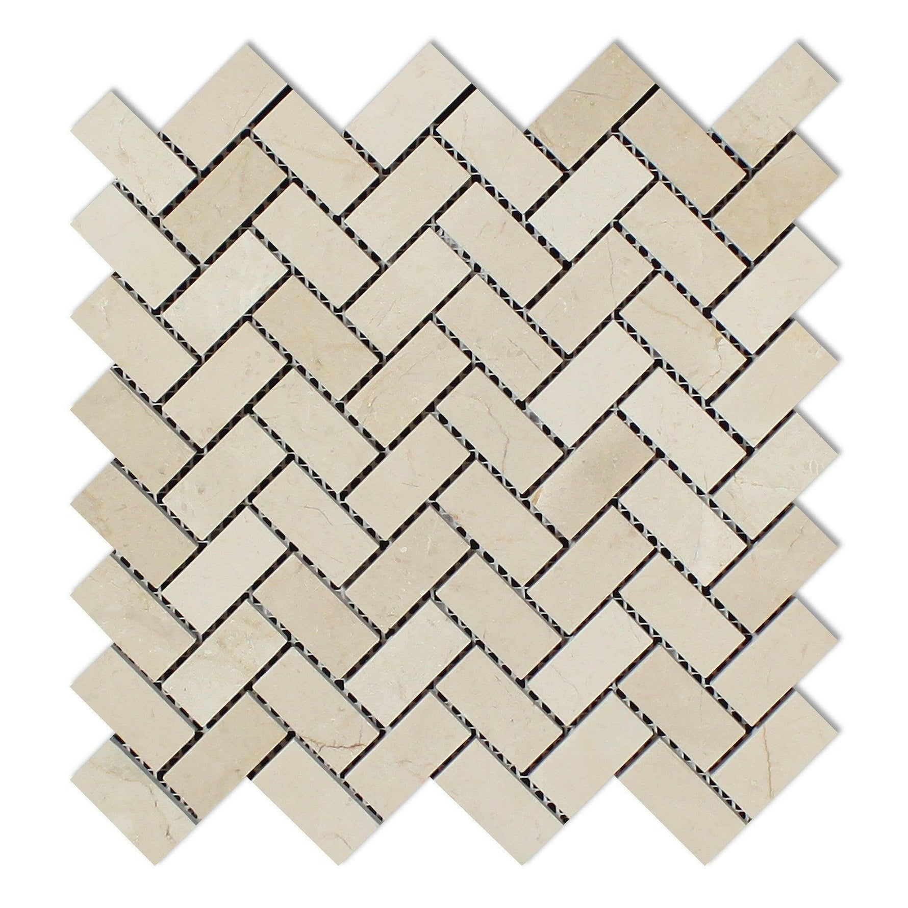 1x2 Crema Marfil Marble Polished Herringbone Mosaic Tile 1x2 Crema Marfil Marble Polished Herringbone Mosaic Tile - American Tile Depot