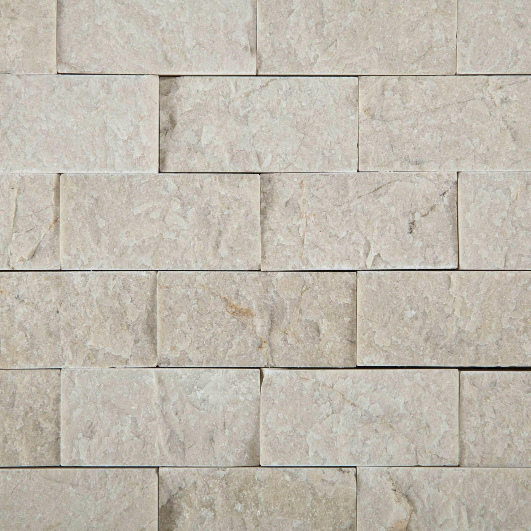 1x2 Crema Marfil Marble Split-Faced Mosaic Tile 1x2 Crema Marfil Marble Split-Faced Mosaic Tile - American Tile Depot