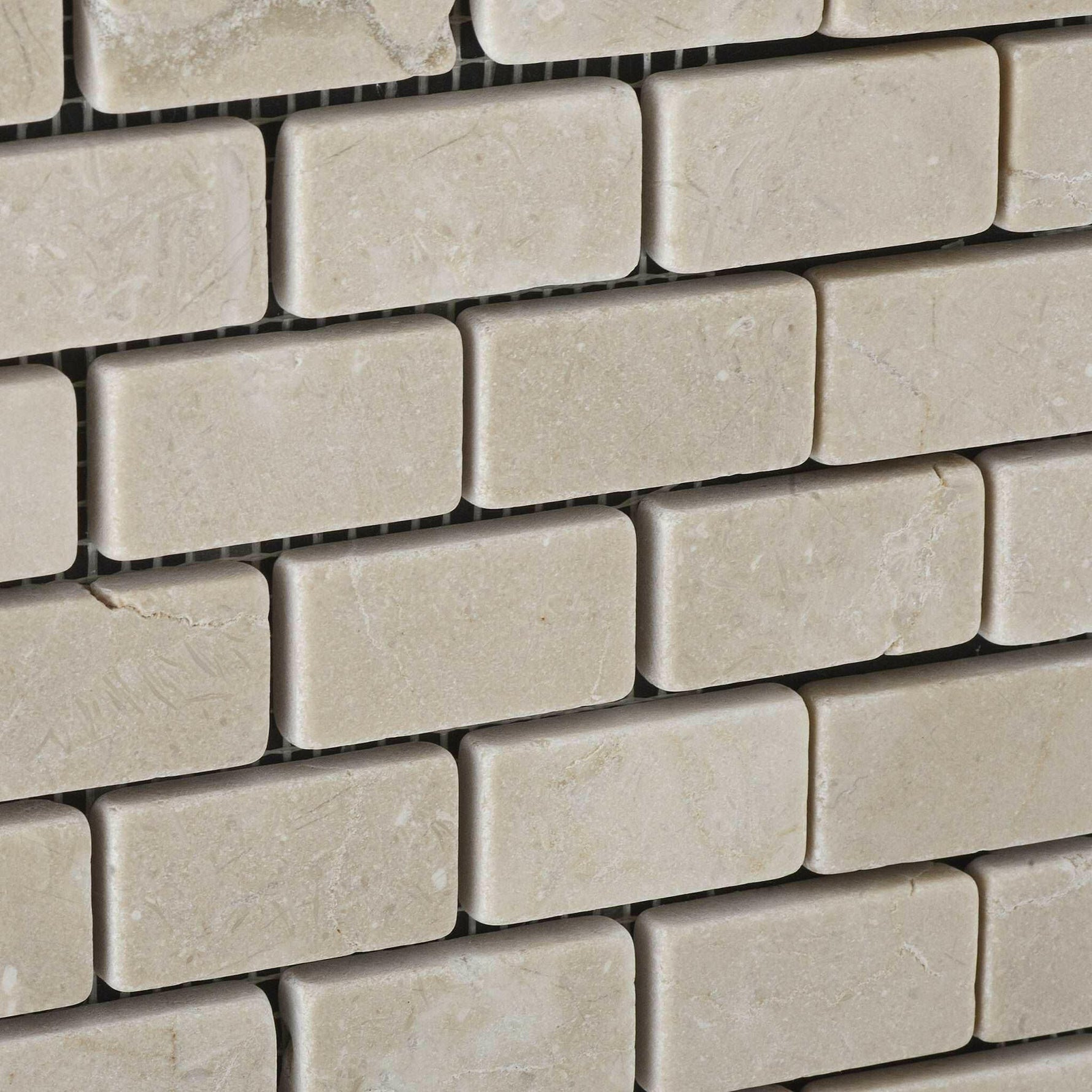 1x2 Crema Marfil Marble Tumbled Brick Mosaic Tile 1x2 Crema Marfil Marble Tumbled Brick Mosaic Tile - American Tile Depot