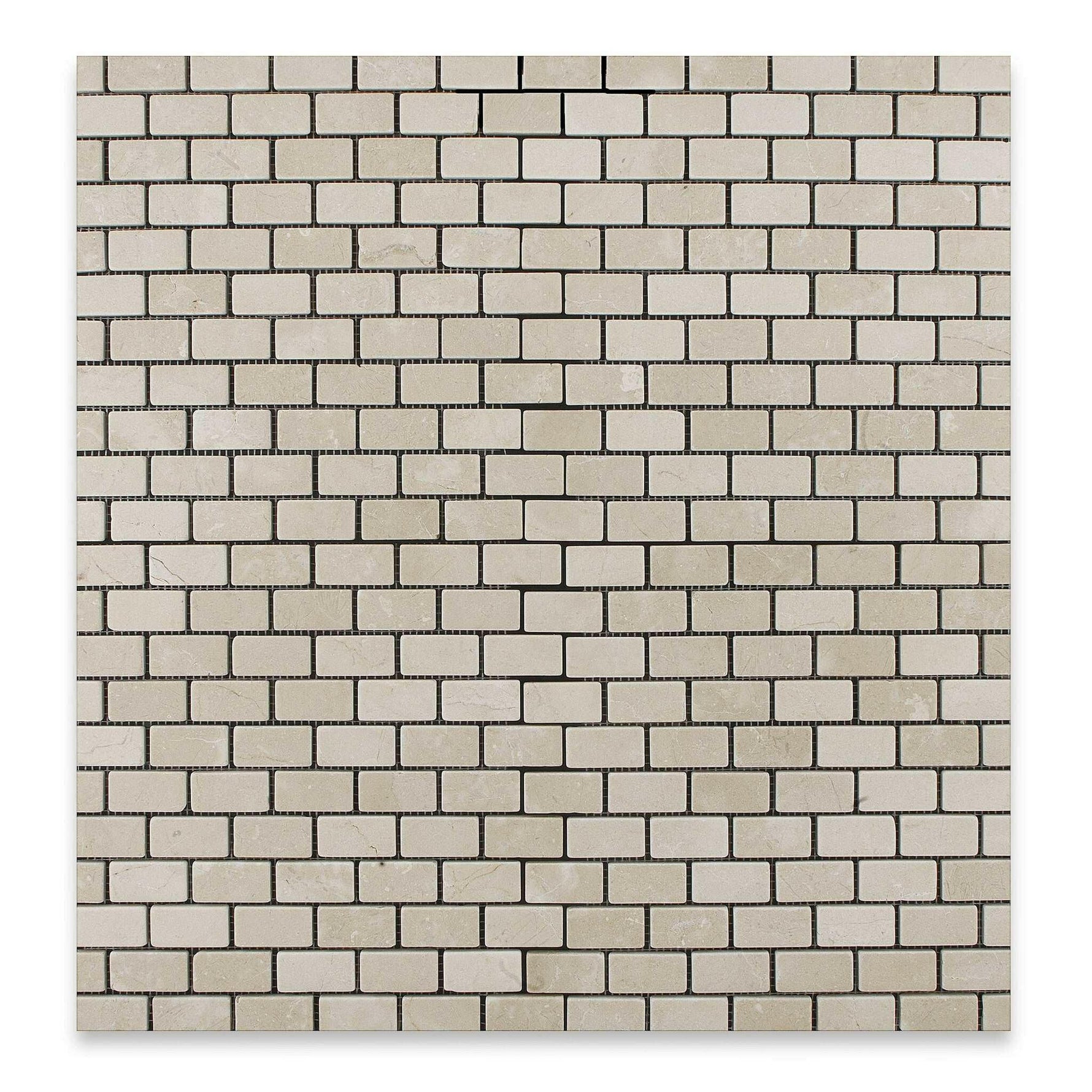 1x2 Crema Marfil Marble Tumbled Brick Mosaic Tile 1x2 Crema Marfil Marble Tumbled Brick Mosaic Tile - American Tile Depot