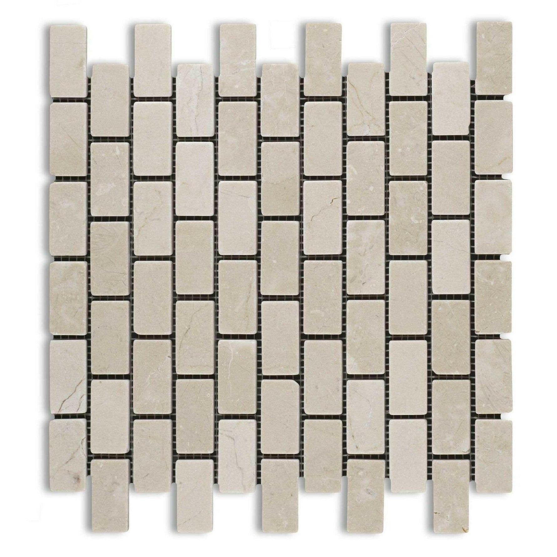 1x2 Crema Marfil Marble Tumbled Brick Mosaic Tile 1x2 Crema Marfil Marble Tumbled Brick Mosaic Tile - American Tile Depot