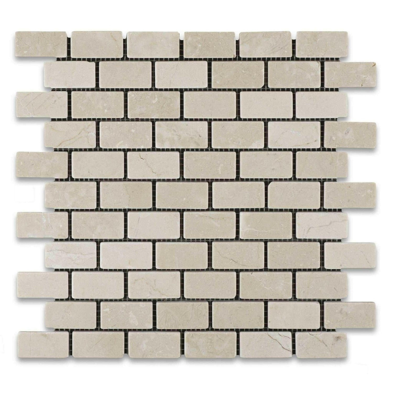 1x2 Crema Marfil Marble Tumbled Brick Mosaic Tile 1x2 Crema Marfil Marble Tumbled Brick Mosaic Tile - American Tile Depot