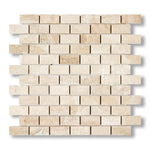1x2 Diano Royal (Queen Beige) Marble Polished Brick Mosaic Tile - American Tile Depot