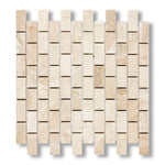 1x2 Diano Royal (Queen Beige) Marble Polished Brick Mosaic Tile - American Tile Depot