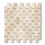 1x2 Diano Royal (Queen Beige) Marble Polished Brick Mosaic Tile - American Tile Depot