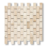 1x2 Diano Royal (Queen Beige) Marble Polished Brick Mosaic Tile - American Tile Depot