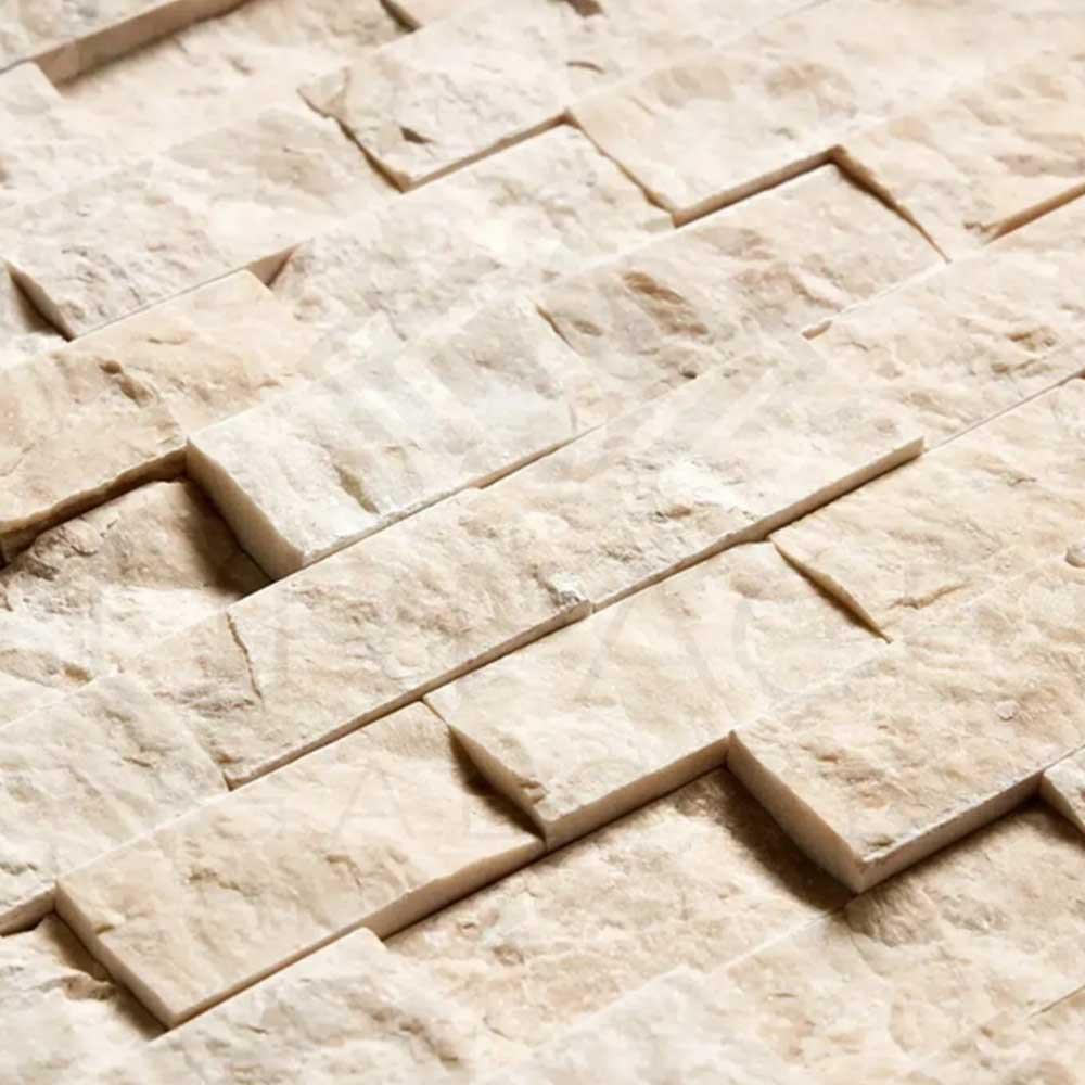 1x2 Diano Royal (Queen Beige) Marble Split-Faced Mosaic Tile 1x2 Diano Royal (Queen Beige) Marble Split-Faced Mosaic Tile - American Tile Depot