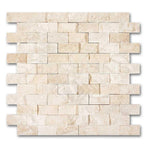 1x2 Diano Royal (Queen Beige) Marble Split-Faced Mosaic Tile 1x2 Diano Royal (Queen Beige) Marble Split-Faced Mosaic Tile - American Tile Depot