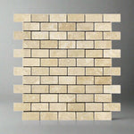 1x2 Durango Cream Travertine Tumbled Brick Mosaic Tile - American Tile Depot