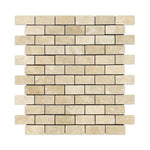 1x2 Durango Cream Travertine Tumbled Brick Mosaic Tile - American Tile Depot
