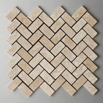1x2 Durango Cream Travertine Tumbled Herringbone Mosaic Tile 1x2 Durango Cream Travertine Tumbled Herringbone Mosaic Tile - American Tile Depot