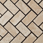 1x2 Durango Cream Travertine Tumbled Herringbone Mosaic Tile 1x2 Durango Cream Travertine Tumbled Herringbone Mosaic Tile - American Tile Depot
