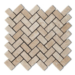 1x2 Durango Cream Travertine Tumbled Herringbone Mosaic Tile 1x2 Durango Cream Travertine Tumbled Herringbone Mosaic Tile - American Tile Depot