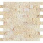 1x2 Honey Onyx Split-Faced Brick Mosaic Tile 1x2 Honey Onyx Split-Faced Brick Mosaic Tile - American Tile Depot