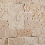 1x2 Ivory Travertine Split-Faced Brick Mosaic Tile 1x2 Ivory Travertine Split-Faced Brick Mosaic Tile - American Tile Depot