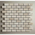 1x2 Ivory Travertine Tumbled Brick Mosaic Tile 1x2 Ivory Travertine Tumbled Brick Mosaic Tile - American Tile Depot