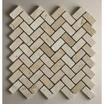 1x2 Ivory Travertine Tumbled Herringbone Mosaic Tile 1x2 Ivory Travertine Tumbled Herringbone Mosaic Tile - American Tile Depot