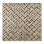 1x2 Ivory Travertine Tumbled Herringbone Mosaic Tile 1x2 Ivory Travertine Tumbled Herringbone Mosaic Tile - American Tile Depot