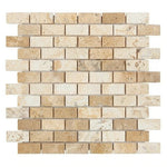 1x2 Latravonya Travertine Filled & Honed Brick Mosaic Tile 1x2 Latravonya Travertine Filled & Honed Brick Mosaic Tile - American Tile Depot