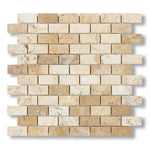 1x2 Latravonya Travertine Filled & Honed Brick Mosaic Tile - American Tile Depot