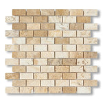 1x2 Latravonya Travertine Filled & Honed Brick Mosaic Tile - American Tile Depot