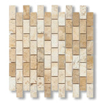 1x2 Latravonya Travertine Filled & Honed Brick Mosaic Tile - American Tile Depot