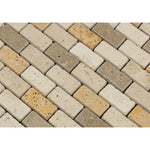 1x2 Mixed Travertine Tumbled Brick Mosaic Tile 1x2 Mixed Travertine Tumbled Brick Mosaic Tile - American Tile Depot