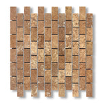 1x2 Noce Travertine Filled & Honed Brick Mosaic Tile - American Tile Depot