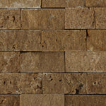 1x2 Noce Travertine Split-Faced Brick Mosaic Tile 1x2 Noce Travertine Split-Faced Brick Mosaic Tile - American Tile Depot