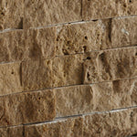 1x2 Noce Travertine Split-Faced Brick Mosaic Tile 1x2 Noce Travertine Split-Faced Brick Mosaic Tile - American Tile Depot