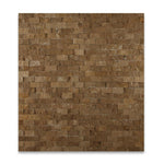 1x2 Noce Travertine Split-Faced Brick Mosaic Tile 1x2 Noce Travertine Split-Faced Brick Mosaic Tile - American Tile Depot