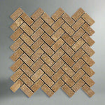 1x2 Noce Travertine Tumbled Herringbone Mosaic Tile 1x2 Noce Travertine Tumbled Herringbone Mosaic Tile - American Tile Depot