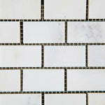 1x2 Oriental White / Asian Statuary Marble Honed Brick Mosaic Tile 1x2 Oriental White / Asian Statuary Marble Honed Brick Mosaic Tile - American Tile Depot
