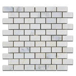 1x2 Oriental White / Asian Statuary Marble Honed Brick Mosaic Tile 1x2 Oriental White / Asian Statuary Marble Honed Brick Mosaic Tile - American Tile Depot