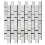 1x2 Oriental White / Asian Statuary Marble Honed Brick Mosaic Tile 1x2 Oriental White / Asian Statuary Marble Honed Brick Mosaic Tile - American Tile Depot
