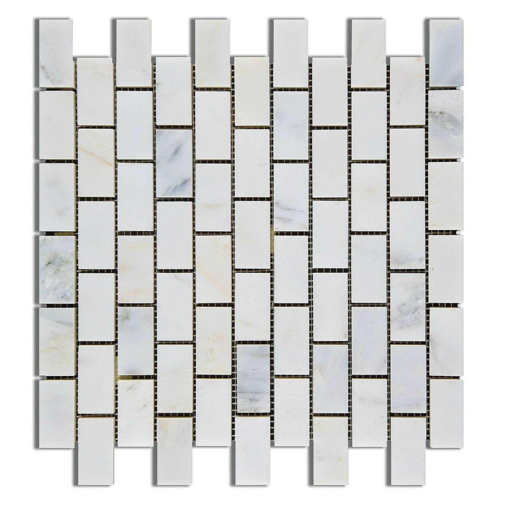 1x2 Oriental White / Asian Statuary Marble Polished Brick Mosaic Tile 1x2 Oriental White / Asian Statuary Marble Polished Brick Mosaic Tile - American Tile Depot