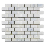 1x2 Oriental White / Asian Statuary Marble Polished Brick Mosaic Tile 1x2 Oriental White / Asian Statuary Marble Polished Brick Mosaic Tile - American Tile Depot