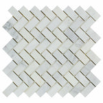 1x2 Oriental White / Asian Statuary Marble Polished Herringbone Mosaic Tile 1x2 Oriental White / Asian Statuary Marble Polished Herringbone Mosaic Tile - American Tile Depot