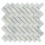1x2 Oriental White / Asian Statuary Marble Polished Herringbone Mosaic Tile 1x2 Oriental White / Asian Statuary Marble Polished Herringbone Mosaic Tile - American Tile Depot